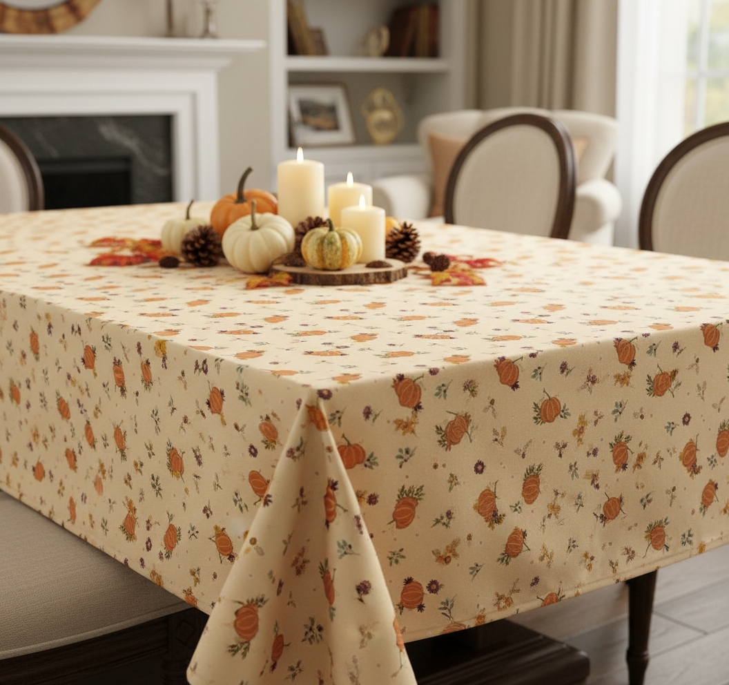 Quilting Cotton The Awe of Autumn Pumpkins Latte Riley Blake