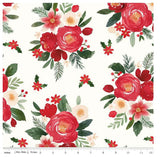 Wide Quilt Backing Charming Christmas Floral Riley Blake