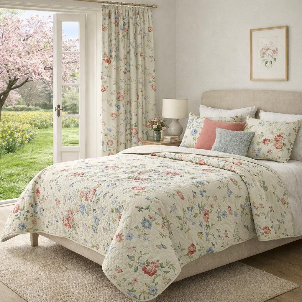 Wide Quilt Backing Anne of Green Gables Floral Sage 3-Yard Package Riley Blake