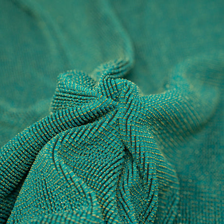 Ritzy Crinkle Nylon Polyester Spandex Metallic Fabric - Crinkle Jacquard, 4-Way Stretch, 22" Width, 680 Gsm (1 Yard)