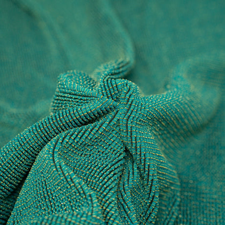Ritzy Crinkle Nylon Polyester Spandex Metallic Fabric - Crinkle Jacquard, 4-Way Stretch, 22" Width (1 Yard)