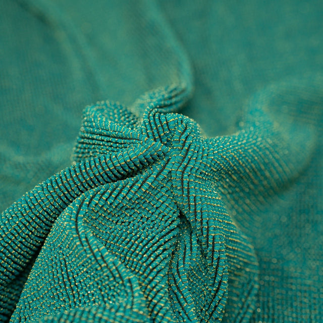Ritzy Crinkle Nylon Polyester Spandex Metallic Fabric - Crinkle Jacquard, 4-Way Stretch, 22" Width (1 Yard)