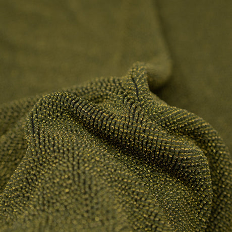 Ritzy Crinkle Nylon Polyester Spandex Metallic Fabric - Crinkle Jacquard, 4-Way Stretch, 22" Width, 680 Gsm (1 Yard)