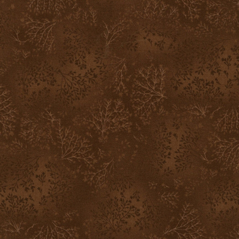 Quilting Cotton Fusions by RKF Chocolate Leaf Branch Texture Robert Kaufman