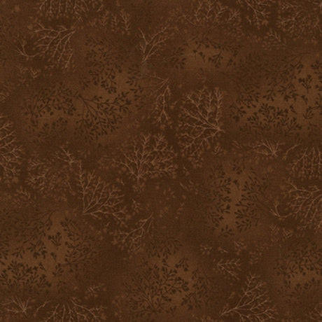Quilting Cotton Fusions by RKF Chocolate Leaf Branch Texture Robert Kaufman