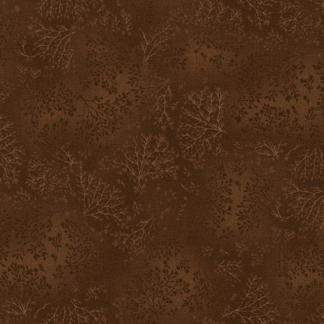 Quilting Cotton Fusions by RKF Chocolate Leaf Branch Texture Robert Kaufman