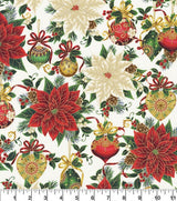 Quilting Cotton Christmas Splendor Cream Metallic Robert Kaufman