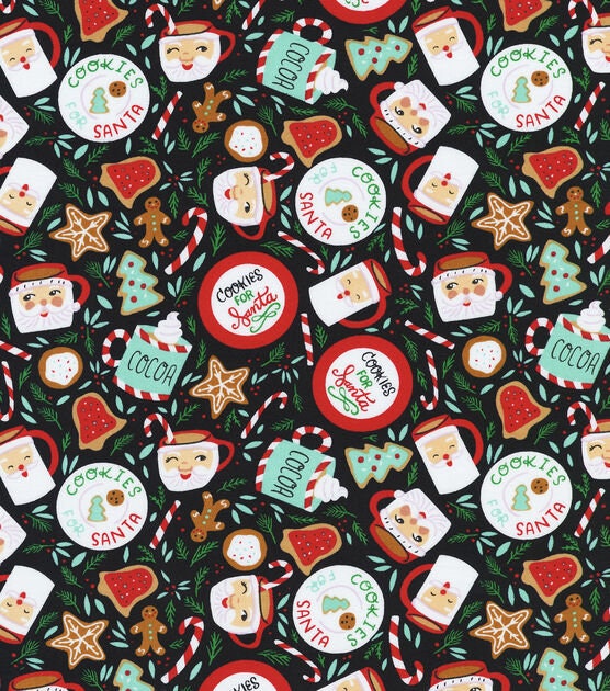 Quilting Cotton Cookies for Santa Christmas Fabric Robert Kaufman