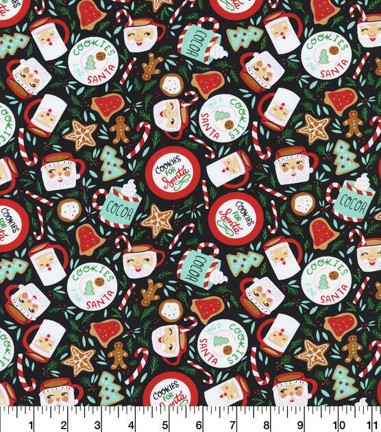 Quilting Cotton Cookies for Santa Christmas Fabric Robert Kaufman