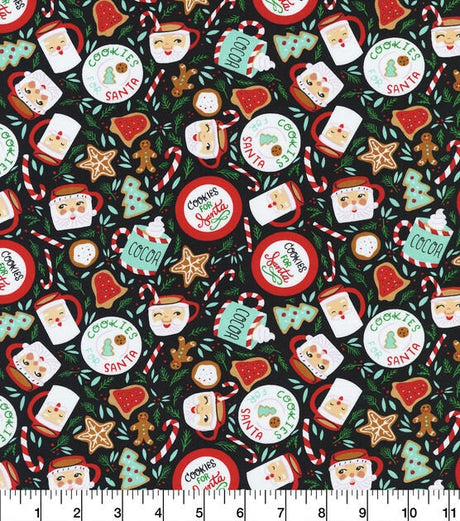 Quilting Cotton Cookies for Santa Christmas Fabric Robert Kaufman
