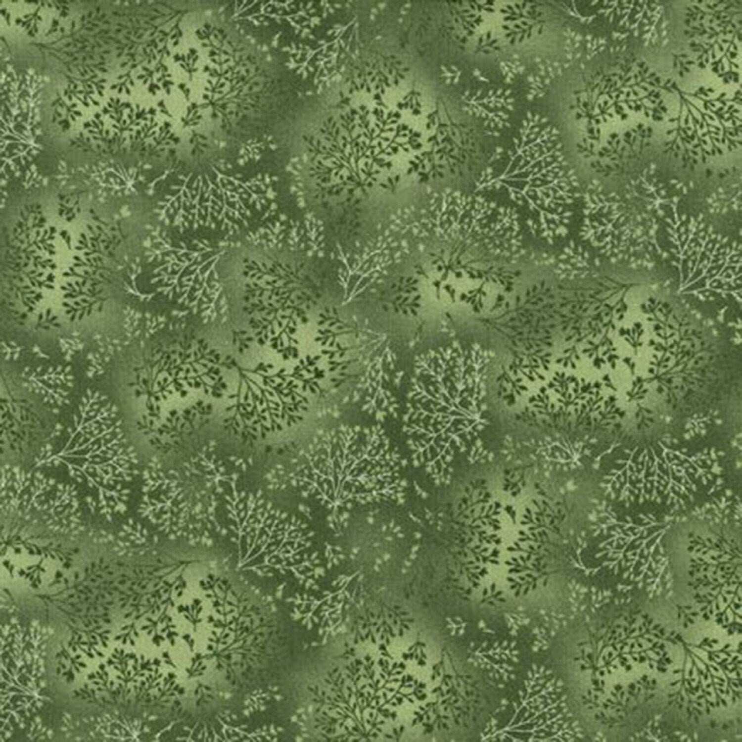 Quilting Cotton Grass Fusions Leaf Branches Robert Kaufman