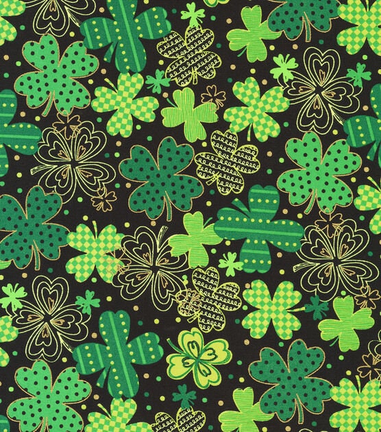 Quilting Cotton Shamrock Party Metallic St. Patrick's Day Robert Kaufman