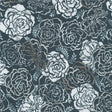 Quilting Cotton Silverstone Metallic Steel Floral Robert Kaufman