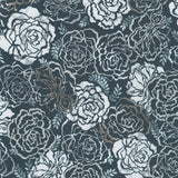 Quilting Cotton Silverstone Metallic Steel Floral Robert Kaufman