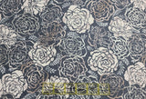 Quilting Cotton Silverstone Metallic Steel Floral Robert Kaufman