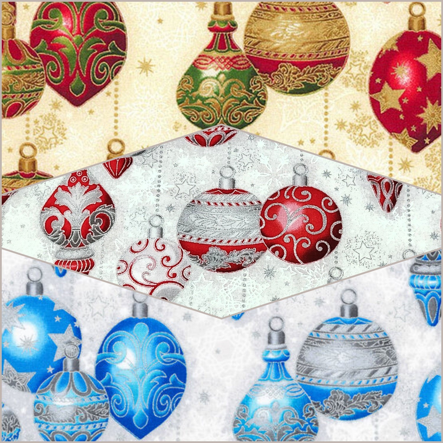 Quilting Cotton Decorative Ornaments Christmas Robert Kaufman