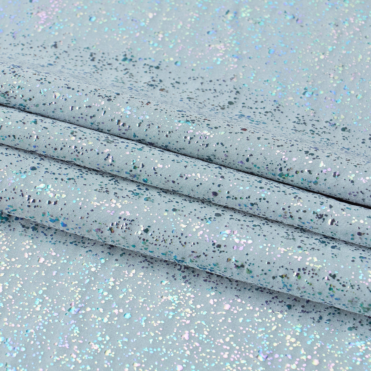 Robins Egg Speckle Nylon Spandex Fabric - Speckled Foil, 56/58" Width (1 Yard)