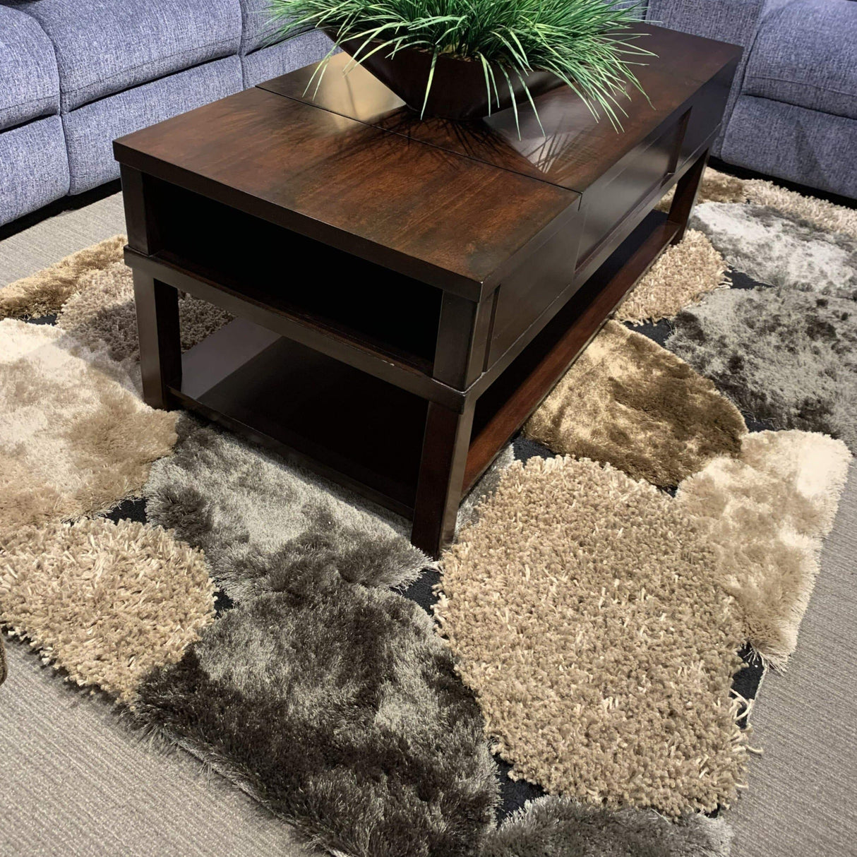 Stone Soft Plush Design Shag Polyester Fabric - Shag Area Rug, Gray Beige, 7'6" X 10'3" (1 Piece)