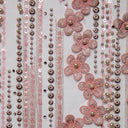 1 yarda de tela de encaje de tul suave P con lentejuelas aplique hermoso diseño floral 3D 52/54" de ancho