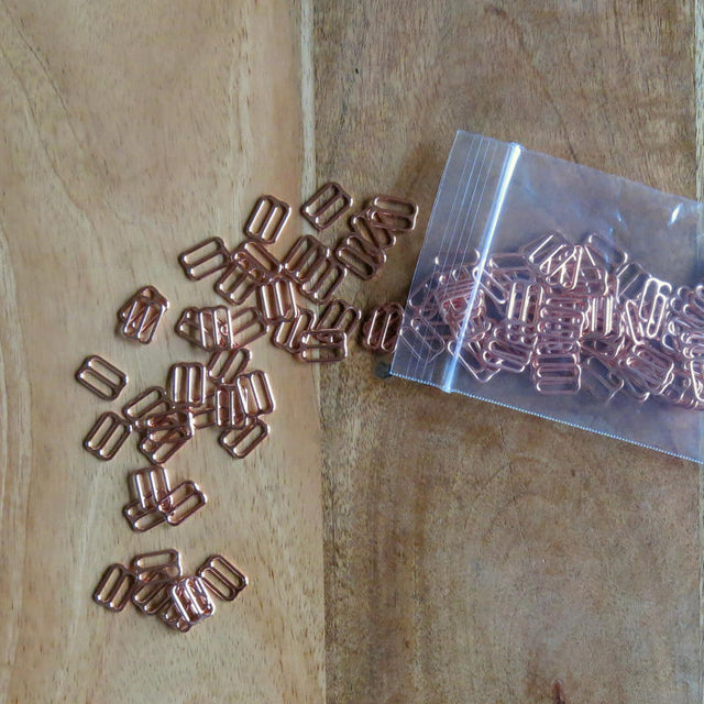 1/2 Inch Rose Gold Bra Slides
