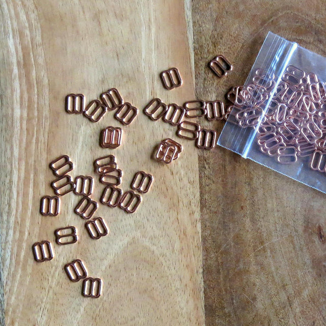 3/8 Inch Rose Gold Bra Slides