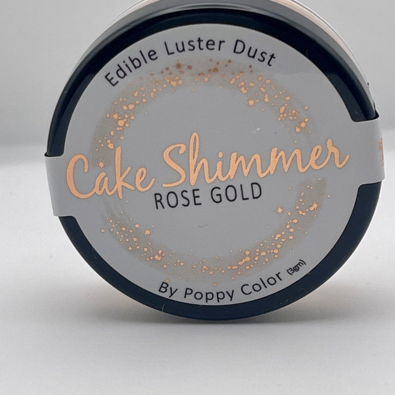Cake Shimmer Rose Gold by Poppy Paint 100% Edible Luster Dust 3g for Cake Decorating