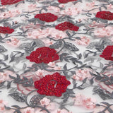 Embroidered Mesh Rose and Vine