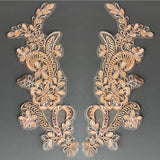 Beaded Corded Floral Lace Applique