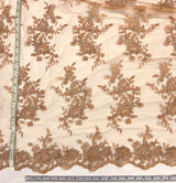 Corded Floral Lace Fabric Ivory