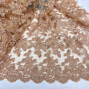 Corded Bridal Lace Fabric on Polyester Net Mesh
