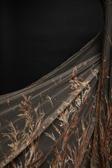 1 Yard Tulle Lace Fabric with Sparkling Sequins and Beautiful Embroidery 52" Wide Designer Fabric