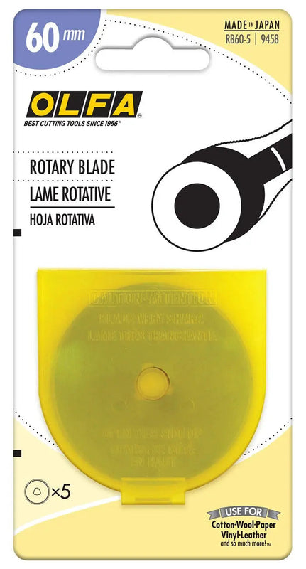 60mm Rotary Blade Replacement 5-Pack