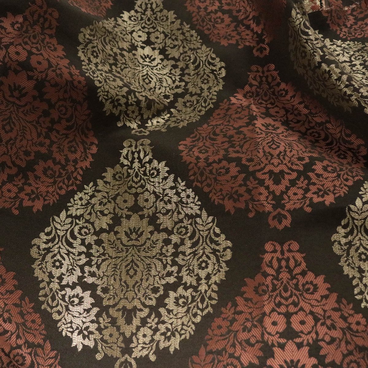 Jacquard Damask Fabric Rouge by the Yard