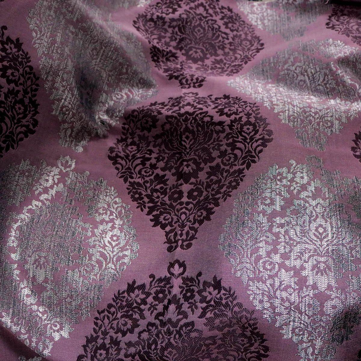Jacquard Damask Fabric Rouge by the Yard