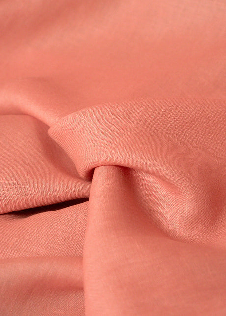 1 Yard Stone Washed Rouge Pure Linen Fabric Midweight 5.5 oz 56 Inch Solid Weave