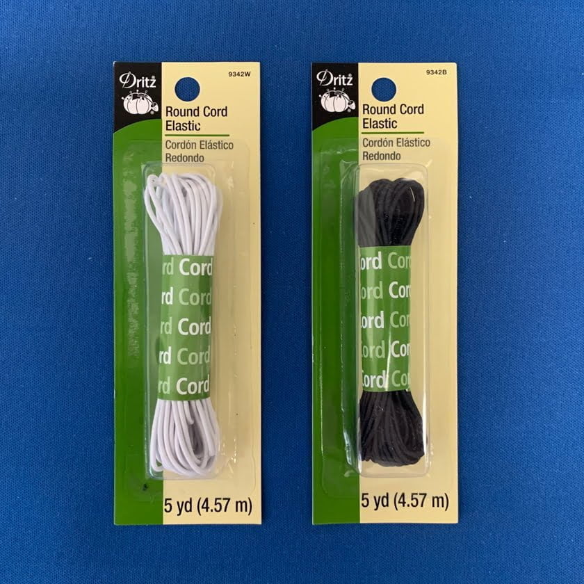 Round Cord Elastic Fabric - Black, White