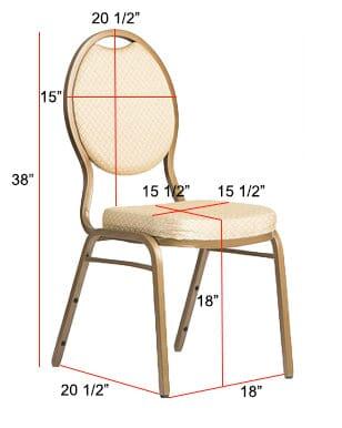 Polyester Banquet Chair Cover - 100 Percent Polyester Fabric, Solid, 38" Height, 17" Chair Back, 18" Seat, 18" Leg (By Piece)