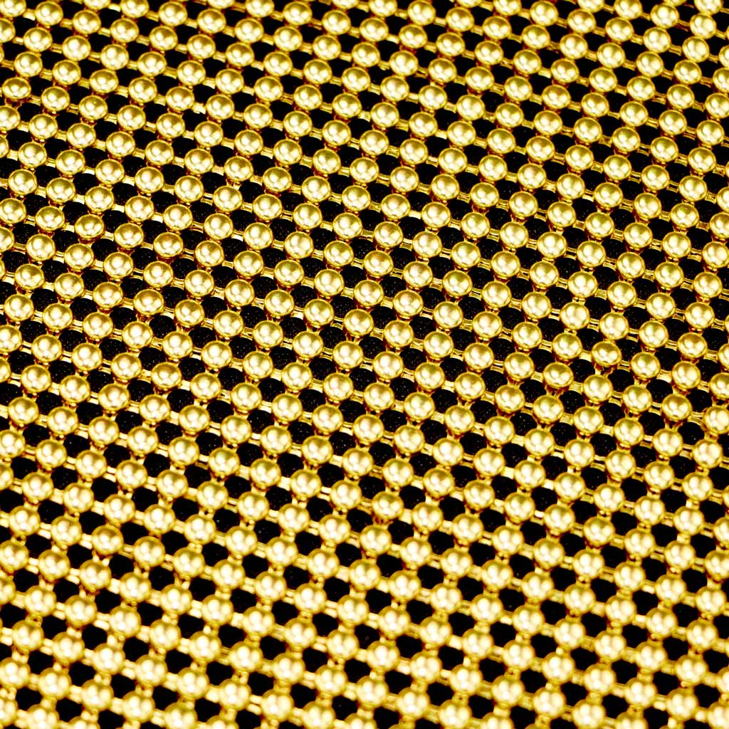 Rounded Aluminum Scale Mesh Aluminum Fabric - Gold, Silver, Black Chain Mail Pattern, 21" X 62" (1 Whole Piece)