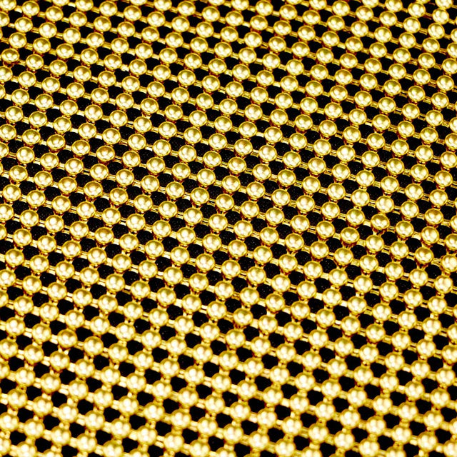 Rounded Aluminum Scale Mesh Aluminum Fabric - Gold, Silver, Black Chain Mail Pattern, 21" X 62" (1 Whole Piece)