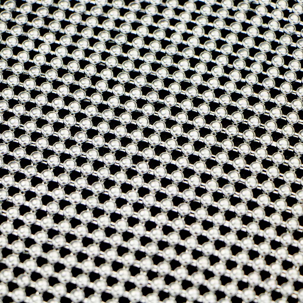Rounded Aluminum Scale Mesh Aluminum Fabric - Gold, Silver, Black Chain Mail Pattern, 21" X 62" (1 Whole Piece)