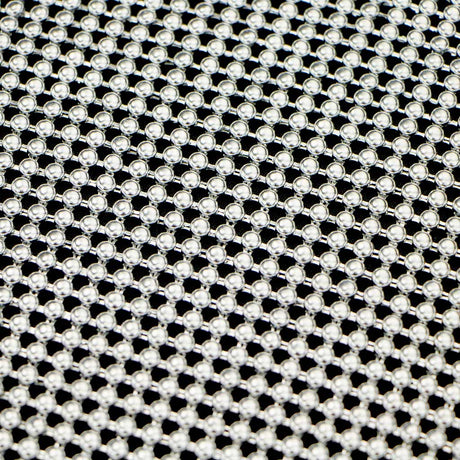 Rounded Aluminum Scale Mesh Aluminum Fabric - Gold, Silver, Black Chain Mail Pattern, 21" X 62" (1 Whole Piece)