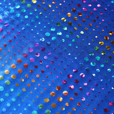 Matrix Tracer Nylon Spandex Fabric - Multicolor Polka Dots Hologram, 58/60" Width (1 Yard)