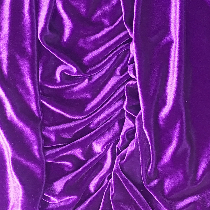 Royal Purple Stretch Velvet Fabric - Royal Purple, 58"-60" Wide