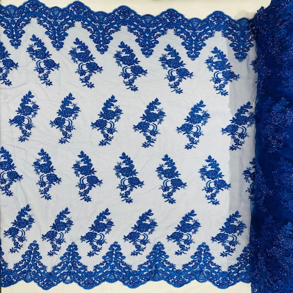 Beaded Lace Fabric Helena Floral 50" Width