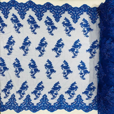 Beaded Lace Fabric Helena Floral 50" Width