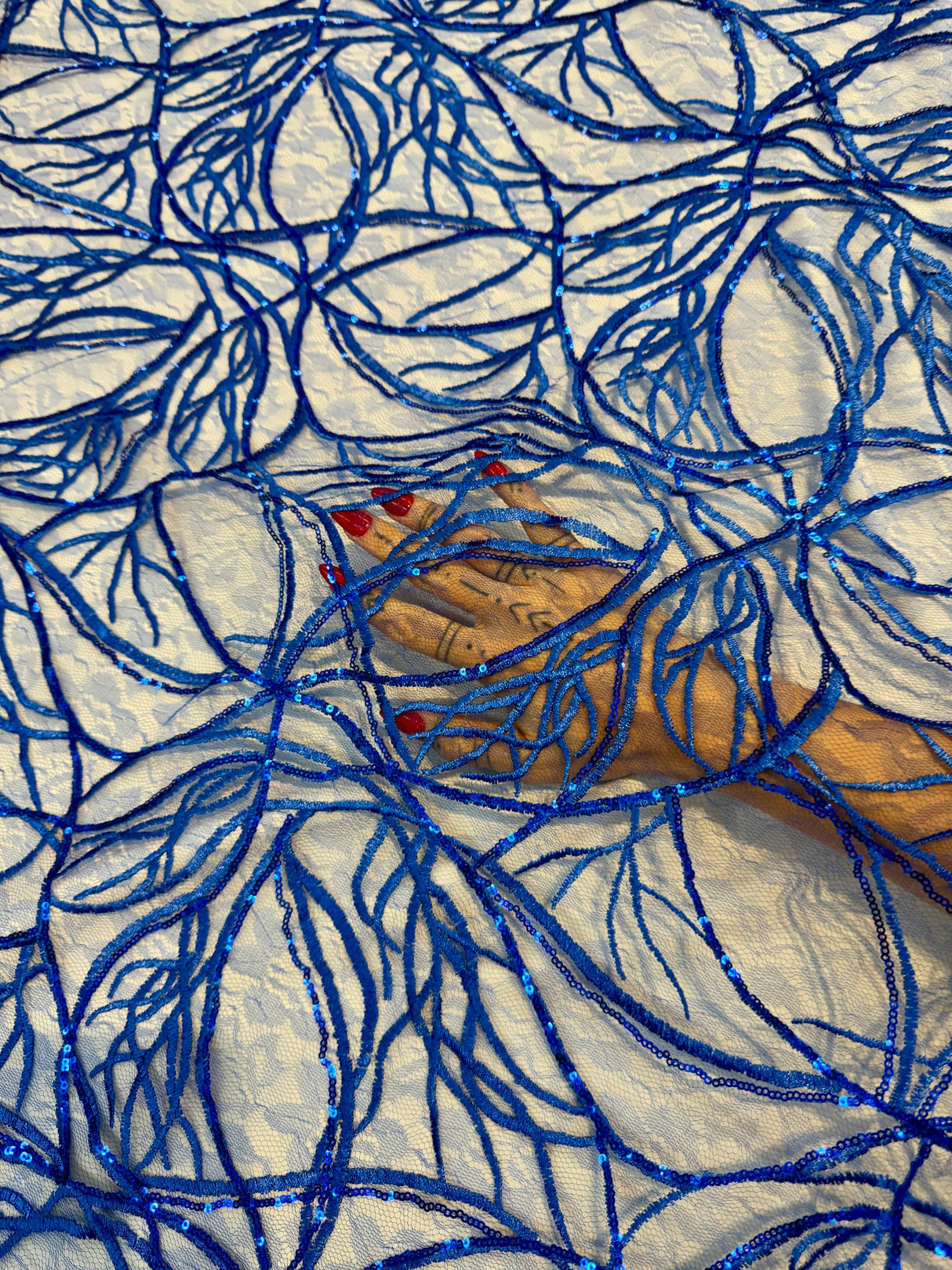 Stretch Sequin Embroidered Mesh