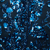 1 Yard Tulle Lace Fabric with Glitter and Floral Pattern, 58" Wide