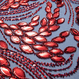 1 Yard Sophisticated Pattern Embroidered Tulle Lace Fabric 52" Wide Designer Textile