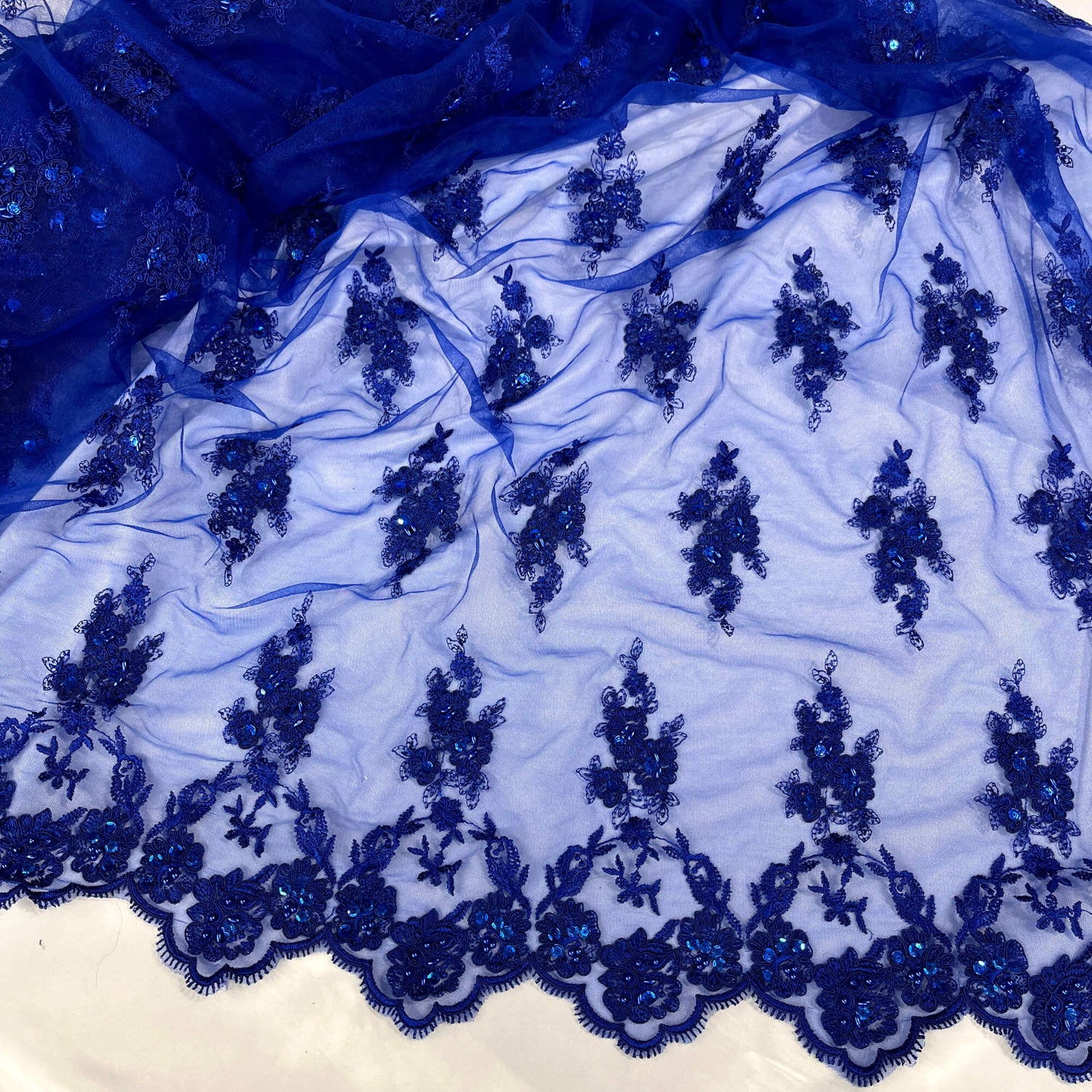 Beaded Corded Lace Fabric 53" Wide