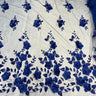 1 Yard 3D Floral Lace Fabric Embroidered on 100 Percent Polyester Soft Tulle Net Mesh White 60 inch Width